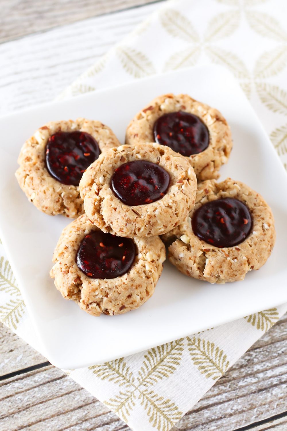 gluten free vegan raspberry thumbprint cookies - Sarah Bakes Gluten Free