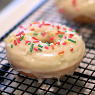 gluten free baked vanilla glazed donuts