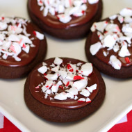 gluten free vegan frosted chocolate peppermint cookies