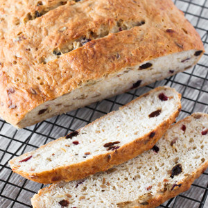 Gluten Free Vegan Muesli Bread. Hearty, rustic and studded with dried fruit, nuts and seeds!